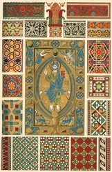 Bizánci inkrusztált zománc, márványmozaik, üvegmozaik, 1898.