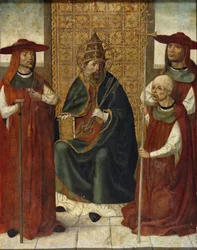 Pedro González de Mendoza bíboros 1428-1495 Szent Péter előtt imádkozik, 1490-1495