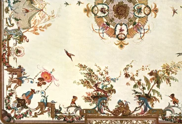 Mennyezet a Grande Singerie-ben, Château de Chantilly, Franciaország, 1928.