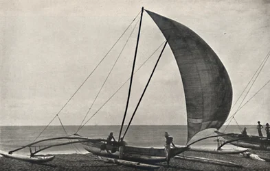 Ceyloni kitámasztós tengeri halászhajó, 1926