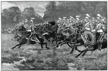 Az 5. és 7. dragonyos gárda vádja, áttekintés a Windsor Parkban, 1900
