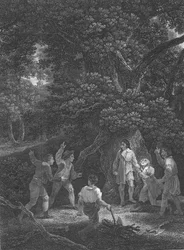 II. Károly a boscobeli erdőben, 1651, 1800