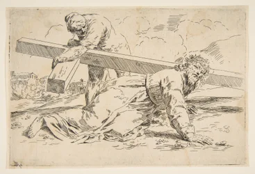 Krisztus a hátán keresztet hordozó, másolat Cantarini után, kb. 1637-1639 vagy utána.