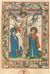 Krisztus a kereszten angyalokkal, 1483.