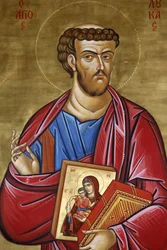 Szent Mihály Tripiotisz arkangyal temploma. Szent Lukács ikon, 20150507, Nicosia, Ciprus