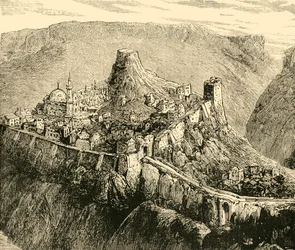 Citadella és az ókori bolgár királyok palotája Tirnovában, 1890.