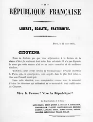 Citoyens, a Párizsi Kommün francia politikai plakátjairól, 1871. május