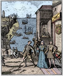 Kolumbusz Ferdinánddal és Izabellával, 1492. augusztus 3., 1912