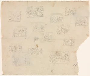 Kompozíciós vázlatok Raphael és más művészek után, c. 1800.