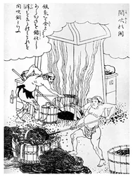 Rézolvasztás, primitív módszer, Japán, c1900 1956