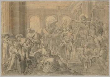 Az Annibale Carraccis St. Roch alamizsnát adni, 1595 vagy azután másolata.