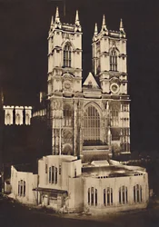 A koronázási díszkivilágítás - Westminster-apátság, 1937