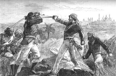 Daly and I Drew Our Swords, and Rushed Up The Rocks, 1880