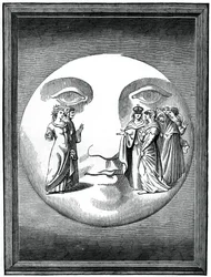 Dante és Beatrice a Holdra szállítása, 1870. 16. század