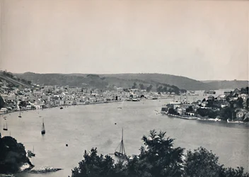 Dartmouth – Általános nézet, a Britannia Floating Naval College bemutatásával, 1895