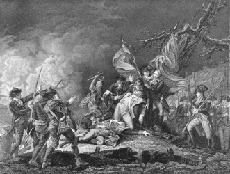 Montgomery tábornok halála Quebecben, 1775 decemberében.