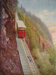 Leereszkedés a Stanserhornról – Svájci hegyi vasút, 1926