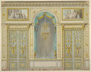 Marie-Antoinette Fontainebleau Palace-i lakásának fali dekorációja