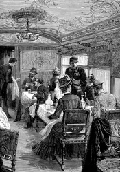 Étkező autó az Orient Expressen, c1885