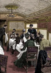 Étkező autó az Orient Expressen, c1885