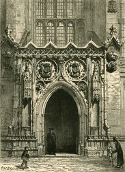A Kings College Chapel bejárata, 1898.
