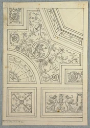 Rajz, mennyezeti tervezés, kb. 1800