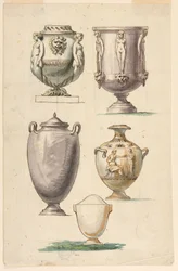Rajz, Designs for Urns in the antque Style, 18. század vége