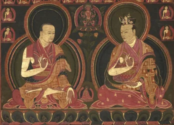 Nyolcadik Karmapa, Mikjo Dordzse (1507-1554) és tanára, az Első Sangye Nyenpa
