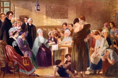 Elizabeth Fry 1780-1845 látogatása a Newgate börtönben, 1926