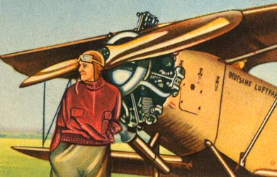 Elly Beinhorn a gépével, 1932.