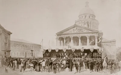 Önkéntesek belépése a Nemzeti Gárdába, Panthéon tér, Párizs, 1870-1871