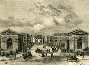 Az Euston Square pályaudvar bejárata, 1876.