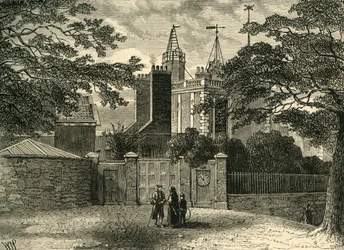 A Greenwichi Obszervatórium bejárata 1840-ben, 1878 körül.