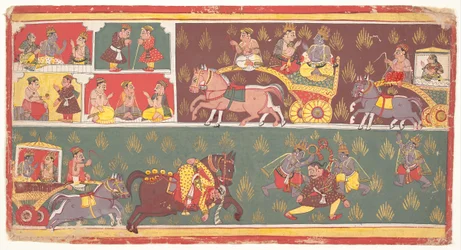 Epizódok Krishna életéből: Fólió egy Bhagavata Puránából Az Úr Visnu ősi történetei, 1700 körül.