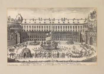 Lovasbalett a bécsi Hofburg udvarán ..., 1667.