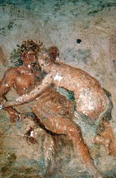 Erotikus falfestmény, Pompeji, Olaszország