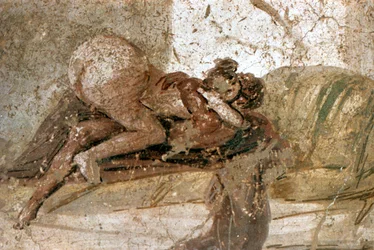 Erotikus falfestmény, Pompeji, Olaszország