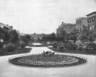 Eutaw Place észak felé néz, Baltimore, Maryland, USA, 1900 körül.