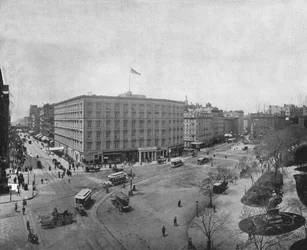 Fifth Avenue és Madison Square, New York, USA, 1900.
