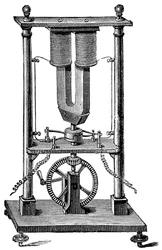Az első magnetoelektromos motor, amelyet Hippolyte Pixii épített, c1832 c1890