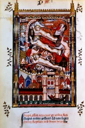 St Denis, St Rustic és Szent Eleutherius megkorbácsolása, 1317