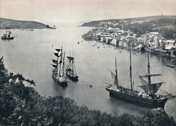 Fowey - A kikötő bejárata, 1895
