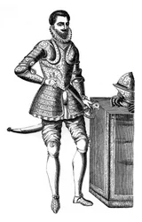 Francois, Anjou és Alencon hercege, damasztált páncélban, 16. század, 1870