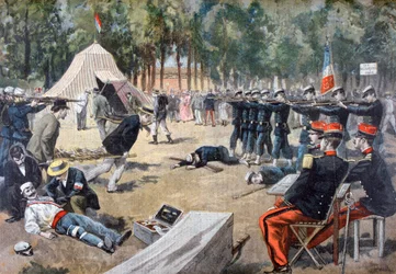 Francia katonai manőverek: elsősegélynyújtók, 1897