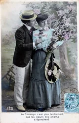 Francia romantikus képeslap, c1900