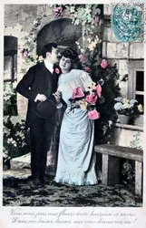Francia romantikus képeslap, c1900