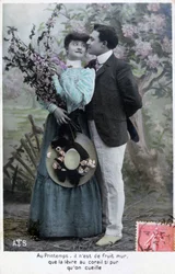Francia romantikus képeslap, c1900