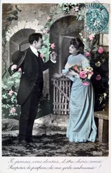 Francia romantikus képeslap, c1900