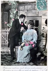 Francia romantikus képeslap, c1900