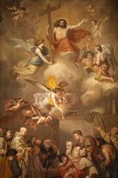 Freskó a San Jeronimo templomban, Madrid, Spanyolország